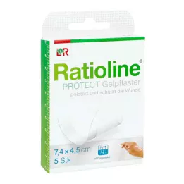 RATIOLINE zaščitni gelski obliži 4,5x7,4 cm, 5 kosov