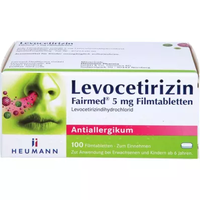 LEVOCETIRIZIN Fairmed 5 mg filmsko obložene tablete, 100 kosov