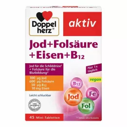 DOPPELHERZ Jod + folna kislina + železo + B12 tablete, 45 kosov