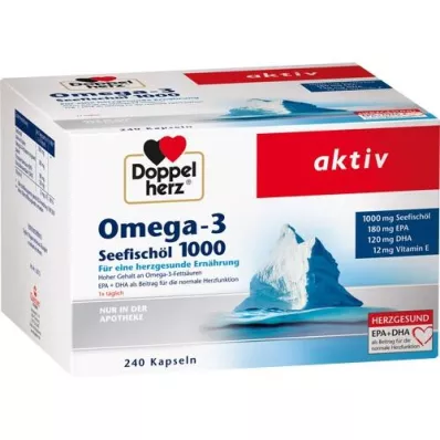 DOPPELHERZ Omega-3 morsko ribje olje 1000 kapsul, 240 kapsul