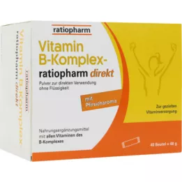 VITAMIN B-KOMPLEX-ratiopharm direct prašek, 40 kosov