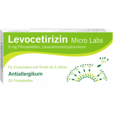 LEVOCETIRIZIN Micro Labs 5 mg filmsko obložene tablete, 20 kosov