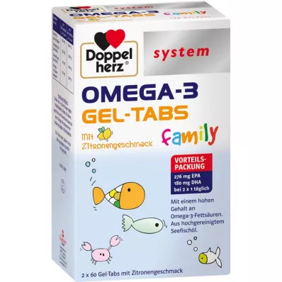 DOPPELHERZ Družinski sistem Omega-3 Gel-Tabs, 120 kosov