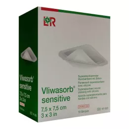 VLIWASORB občutljiva superabsorpcijska obloga za rane 7,5x7,5 cm, 10 kosov