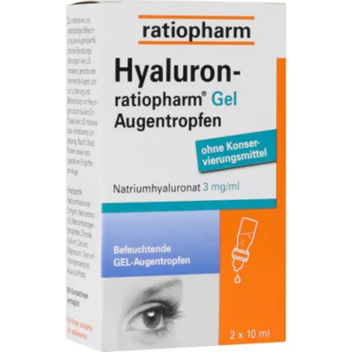 HYALURON-RATIOPHARM Gel kapljice za oči, 2X10 ml