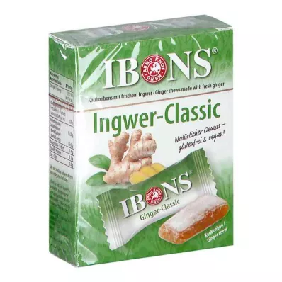 IBONS Žvečljivi bonboni Ginger Classic Box, 60 g
