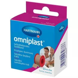OMNIPLAST Fiksacijski mavec tekstilni tkani 2,5 cmx5 m OTC, 1 kos