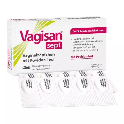 Vagisan sept vaginalne svečke s povidon-jodom, 10 kos