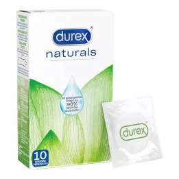 DUREX kondomi naturals z lubrikantom na vodni osnovi, 10 kosov