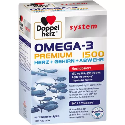 DOPPELHERZ Kapsule sistema Omega-3 Premium 1500, 120 kapsul