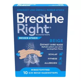 BESSER Atmen Breathe Right nosni obliži normalne bež barve, 10 kosov