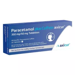 PARACETAMOL plus kofein axicur 350 mg/50 mg tablete, 20 kosov