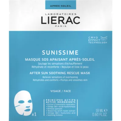 LIERAC Sunissime Pomirjujoča maska po sončenju SOS Maska, 1x18 ml