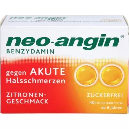 NEO-ANGIN Benzidamin akutna bolečina v grlu limona, 40 kosov
