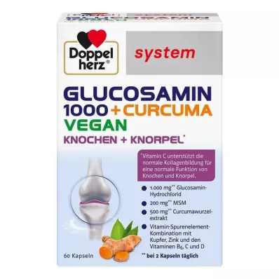 Doppelherz glukozamin 1000 + kurkuma veganski sist. kapsule, 60 kosov Doppelherz glukozamin 1000 + kurkuma veganski sist. kapsule, 60 kosov