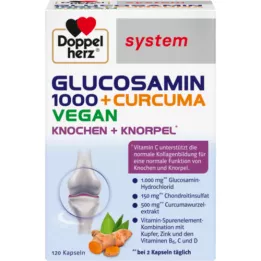 DOPPELHERZ Glukozamin 1000+Curcuma vegan sist. kapsule, 120 kosov