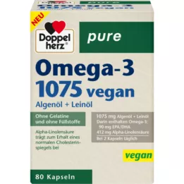 DOPPELHERZ Omega-3 1075 veganske čiste kapsule, 80 kapsul