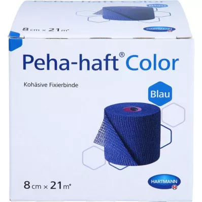 PEHA-HAFT Barvni trak za fiksiranje brez lateksa 8 cmx21 m, modri, 1 kos