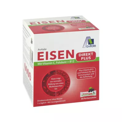 EISEN DIREKT plus vitamin C + folna kislina + B12 v prahu, 60 kosov