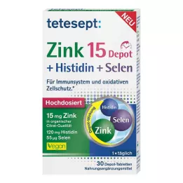 TETESEPT Cink 15 Depot+Histidin+Selenij filmsko obložene tablete, 30 kosov