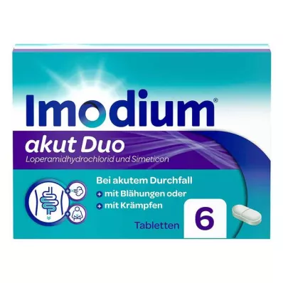 Imodium acute duo - za akutno drisko z vetrovi, 6 kos