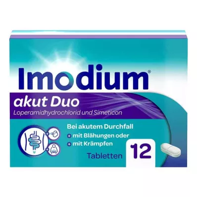 Imodium acute duo - za akutno drisko z vetrovi, 12 kos