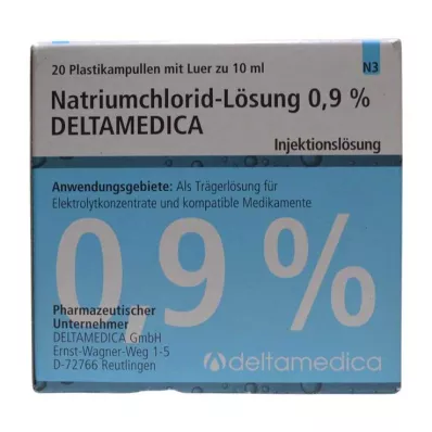 Raztopina natrijevega klorida 0,9% Deltamedica Luer Pl., 20X10 ml