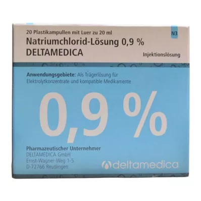 Raztopina natrijevega klorida 0,9% Deltamedica Luer Pl., 20X20 ml