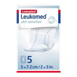 LEUKOMED sterilna, občutljiva na kožo, 5x7,2 cm, 5 kosov