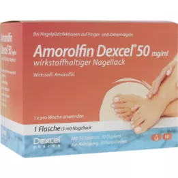 AMOROLFIN Dexcel 50 mg/ml lak za nohte, ki vsebuje aktivno snov, 3 ml