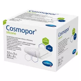 COSMOPOR silikonska obloga za rane 5x7,2 cm, 25 kosov