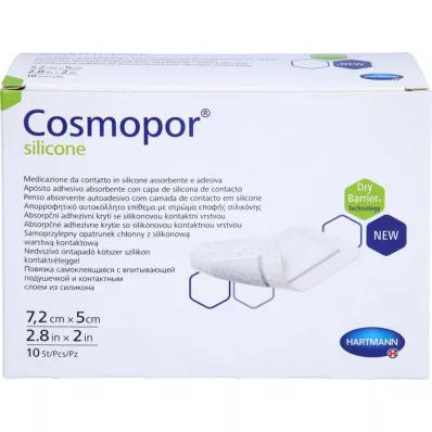 COSMOPOR silikonska obloga za rane 5x7,2 cm, 10 kosov