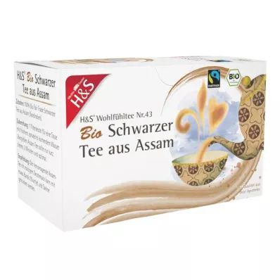 H&amp;S Organski črni čaj iz filter vrečke Assam, 20X1,80 g