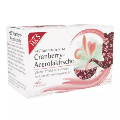 H&S Brusnica acerola češnja z vitaminom C vrečka, 20X2,8 g H&S Brusnica acerola češnja z vitaminom C vrečka, 20X2,8 g