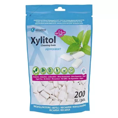 MIRADENT Xylitol dental care žvečilni gumi pepermint, 200 kos MIRADENT Xylitol dental care žvečilni gumi pepermint, 200 kos