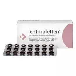 ICHTHRALETTEN 200 mg enterično obložene tablete, 84 kosov