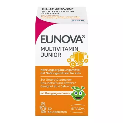 Eunova Junior žvečljive tablete z okusom pomaranče, 30 kos Eunova Junior žvečljive tablete z okusom pomaranče, 30 kos