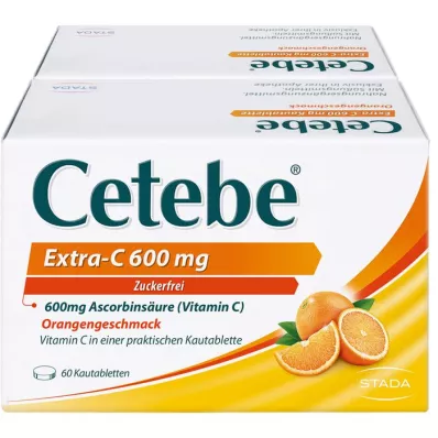 CETEBE Extra-C 600 mg žvečljive tablete, 120 kosov