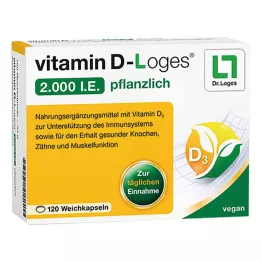 VITAMIN D-LOGES 2.000 I.U. rastlinske mehke kapsule, 120 kosov