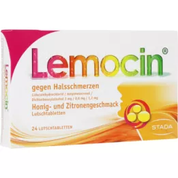 LEMOCIN proti bolečinam v grlu med in limonine dlesni, 24 kosov