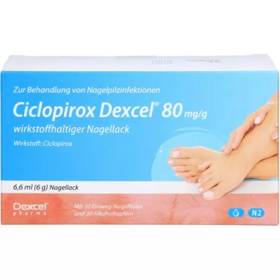 CICLOPIROX Dexcel 80 mg/g lak za nohte z aktivno sestavino, 6,6 ml