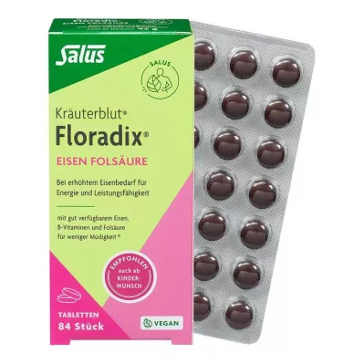 Floradix železo folna kislina tablete, 84 kom
