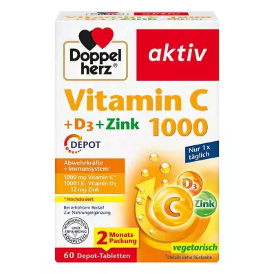 Doppelherz Vitamin C1000 + D3 + Cink Depot tablete (60 kosov) Doppelherz Vitamin C1000 + D3 + Cink Depot tablete (60 kosov)