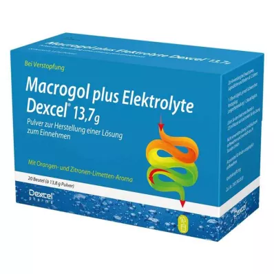 Makrogol plus elektroliti Dexcel 13,7 g Ple, 20 kos Makrogol plus elektroliti Dexcel 13,7 g Ple, 20 kos