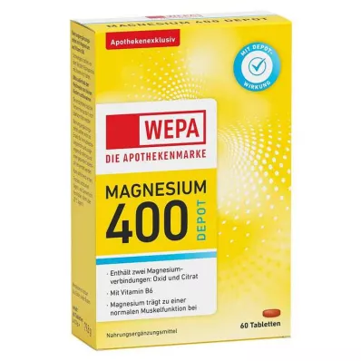 WEPA Magnezij 400 DEPOT+B6 Tablete, 60 kapsul