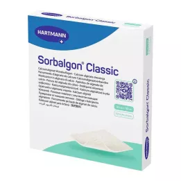 SORBALGON Klasična kompresa iz kalcijevega alginata 10x10 cm, 10 kosov