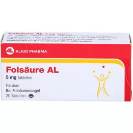 FOLSÄURE AL 5 mg tablete, 20 kosov