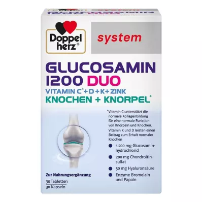 Doppelherz Glucosamine 1200 Duo sistem kombinirano pakiranje, 60 kosov Doppelherz Glucosamine 1200 Duo sistem kombinirano pakiranje, 60 kosov
