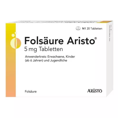 Folna kislina Aristo 5 mg tablete, 20 kom Folna kislina Aristo 5 mg tablete, 20 kom
