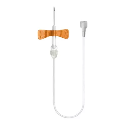 Venofix Safety vein point.25 G 0,5x19mm 30cm oranžna, 1 kos